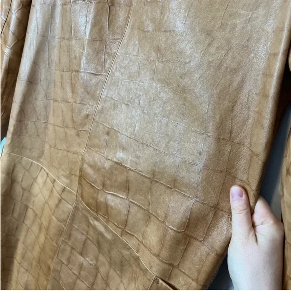 Dawn Levy brown genuine leather pockets coat XS - Picture 13 of 13